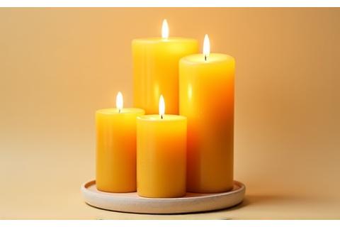 Set of 3 natural beeswax candles