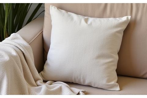 Organic Linen Cushion Cover in a neutral, textured fabric